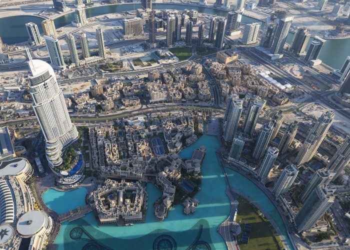 aerial view of dubai city